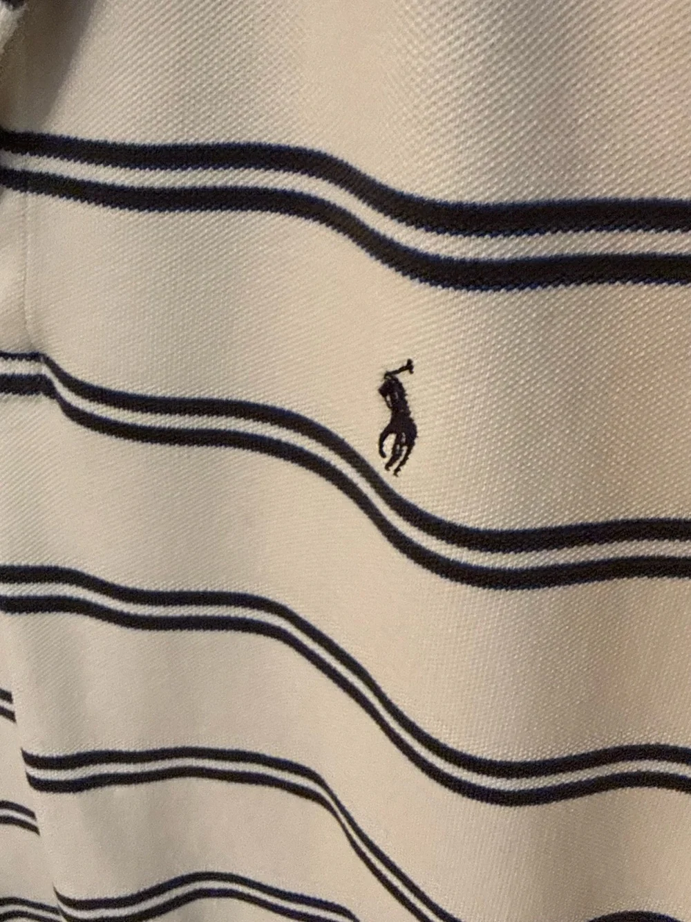 Ralph Lauren White Polo with Black Stripes